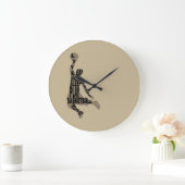 Basketballer slam dunk met full body tekst grote klok (Huis)