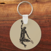 Basketballer slam dunk met full body tekst sleutelhanger (Voorkant)