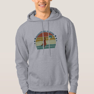 Basketballer slam dunk  retro zonsondergang hoodie