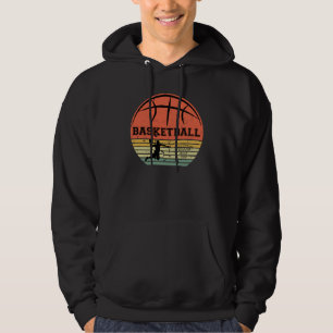 Basketballer slam dunk  retro zonsondergang hoodie