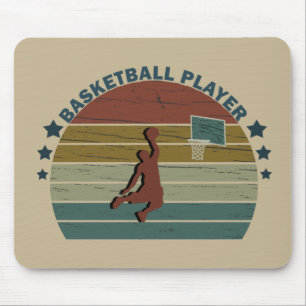 Basketballer slam dunk  retro zonsondergang muismat