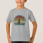 Basketballer slam dunk  retro zonsondergang t-shirt (Voorkant)