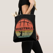 Basketballer slam dunk retro zonsondergang tote bag (Dichtbij)
