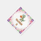 Basketballer T-rex jarig Servet (Hoek)