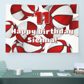 Basketballer verjaardagsfeestje rood wit spandoek (Beurs)