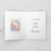 Basketballer Waterverf Happy Birthday Kaart (Binnen)