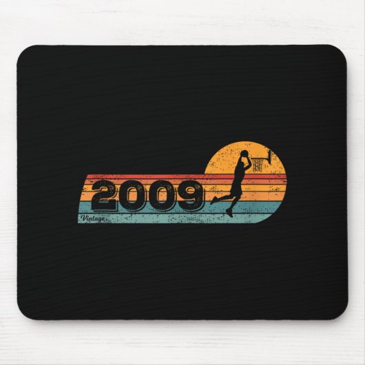 Basketballers  Geboren 2009 Verjaardag Bask Muismat (Voorkant)