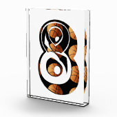 Basketballers nummer acht met basketballen, fotoblokken (Rechts)