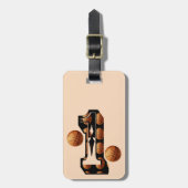 Basketballers nummer één met basketballen, bagagelabel (Voorkant verticaal)