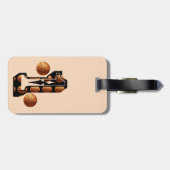 Basketballers nummer één met basketballen, bagagelabel (Achterkant horizontaal)