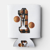 Basketballers nummer één met basketballen, blikjeskoeler (Achterkant)