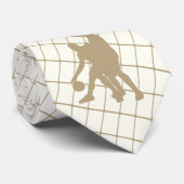 Basketballers op Tan Check stropdas (Opgerold)