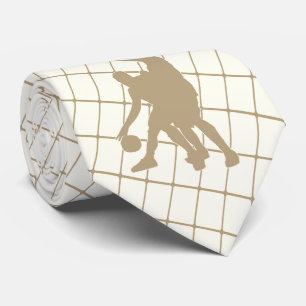 Basketballers op Tan Check stropdas