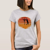Basketballers  retro zonsondergang stijl t-shirt (Voorkant)