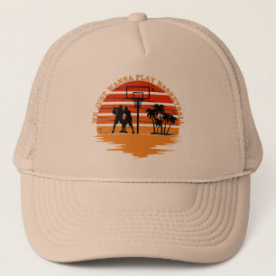 Basketballers  retro zonsondergang stijl trucker pet