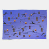 Basketballers Shooting Hoops Theedoek (Horizontaal)