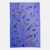 Basketballers Shooting Hoops Theedoek (Verticaal)