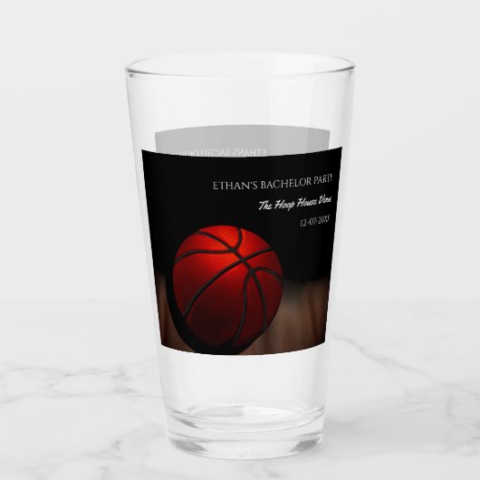 Basketballiefhebber Bachelor / Verjaardagsfeestje  Glas (Voorkant)