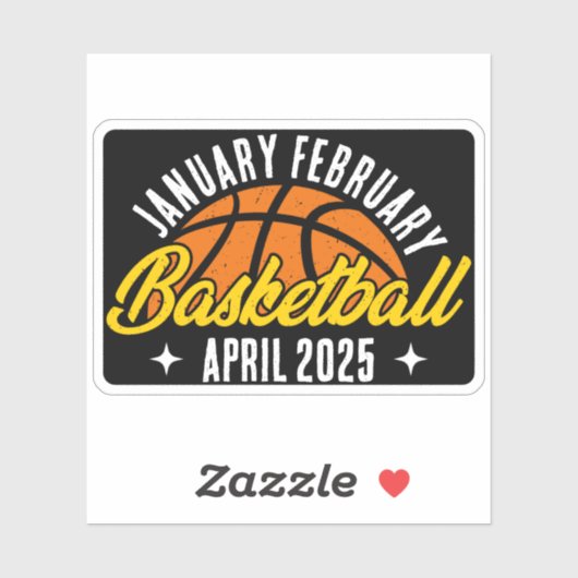 Basketballiefhebber Cool Player Modern Gepersonali Sticker (Vel)