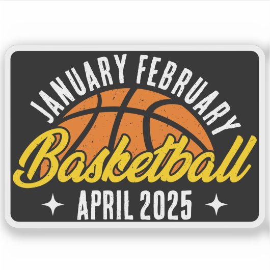 Basketballiefhebber Cool Player Modern Gepersonali Sticker (Voorkant)