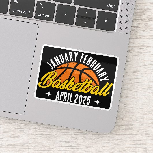 Basketballiefhebber Cool Player Modern Gepersonali Sticker (Detail)