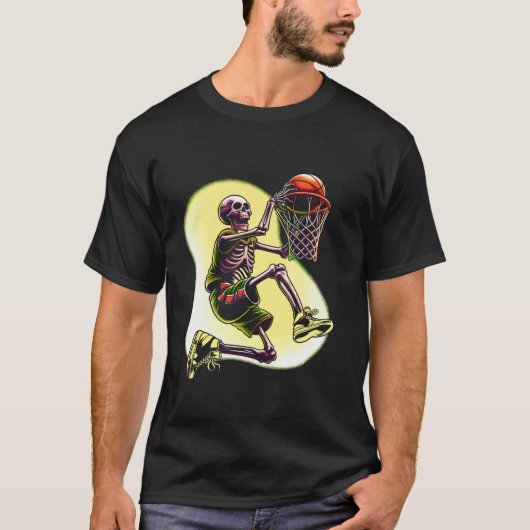 Basketballiefhebber Halloween Basketball T Shirt (Voorkant)
