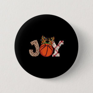 Basketballiefhebbers Kerstbal Jongens Mannen Xmas  Ronde Button 5,7 Cm