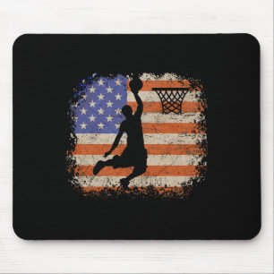 Basketballiefhebbers USA Flag Basketbal Spelen Muismat