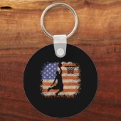 Basketballiefhebbers  USA Flag Basketbal Spelen Sleutelhanger (Voorkant)