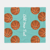 basketballiefhebbers voegen jouw naam of tekst toe fleece deken (Voorkant (Horizontaal))