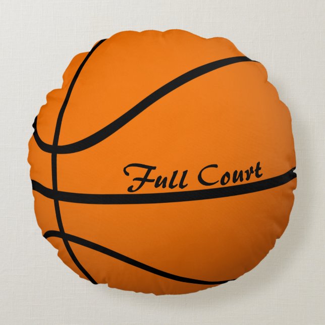 Basketballl Round Bed Sierkussen Boy's Room Rond Kussen (Voorkant)