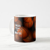 Basketballs Patroon Gepersonaliseerde Team Coach Koffiemok (Voorkant links)