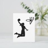 Basketbalmeisje Briefkaart (Staand voorkant)