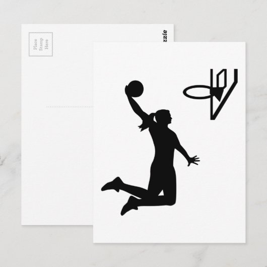 Basketbalmeisje Briefkaart (Voorkant / Achterkant)