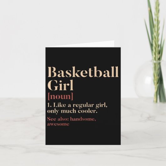 Basketbalmeisje Definitie Grappig Cadeau Voor Bask Kaart (Voorkant)