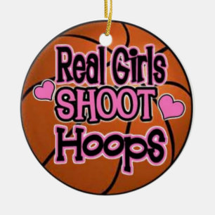 basketbalmeisje keramisch ornament