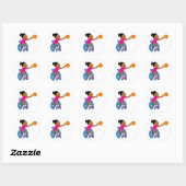 Basketbalmeisje Ronde Sticker (Vel)