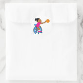 Basketbalmeisje Ronde Sticker (Tas)