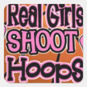 basketbalmeisje vierkante sticker