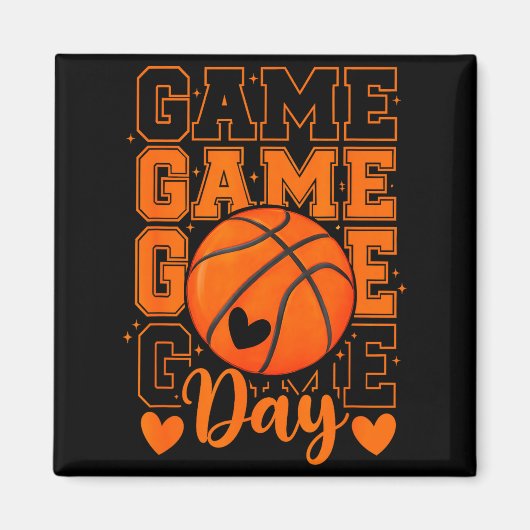Basketbalmoeder gamedaag grappige basketbalspeler magneet (Voorkant)
