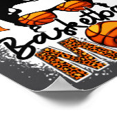 Basketbalmoeder Luipaard Rommelige Knot Speldag Mo Poster (Hoek)