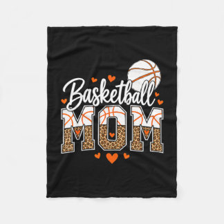 Basketbalmoeder luipaardprint harten sport moeder  fleece deken