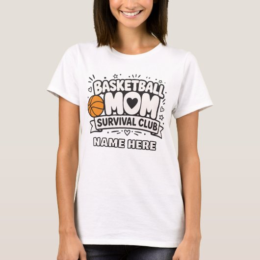 Basketbalmoeder Overlevingsclub Custom T-Shirt (Voorkant)