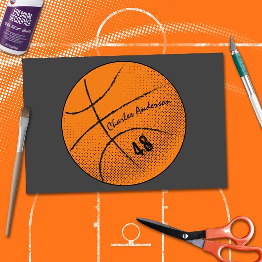 Basketbalmonogram | Custom Tissuepapier