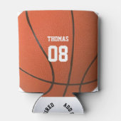 Basketbalnaam en -nummer gepersonaliseerd blikjeskoeler (Achterkant)