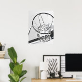 Basketbalnet zwart en wit poster (Thuiskantoor)