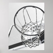 Basketbalnet zwart en wit poster (Voorkant)