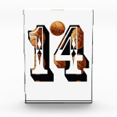 basketbalnummer 14 gemaakt van basketballen, fotoblokken (Voorkant)