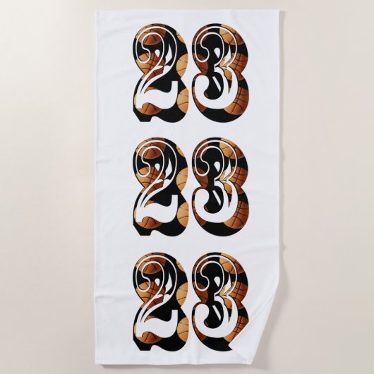 basketbalnummer 23 gemaakt van basketballen, strandlaken (Voorkant)