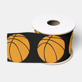 Basketbalontwerp in traditioneel Sinaasappel en zw Grosgrain Lint